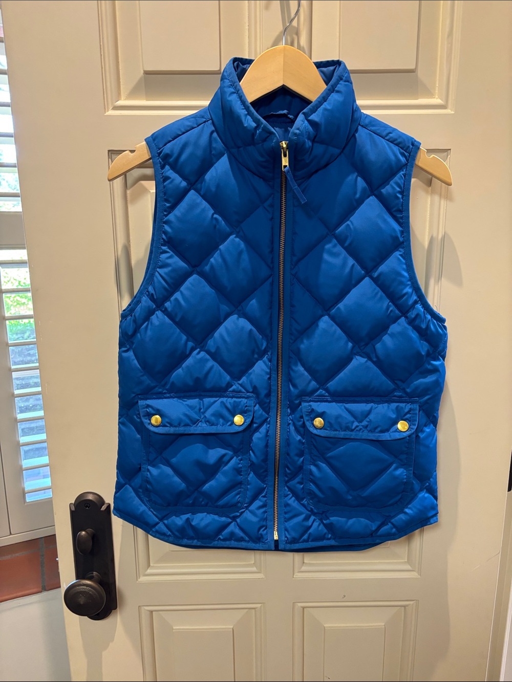Cobalt blue quilted J.Crew vest